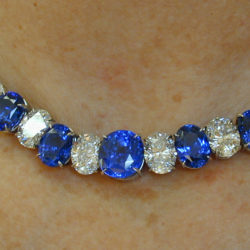 Cynthia Renee Custom Jewelry Design Blue Sapphires and Diamonds set in Platinum