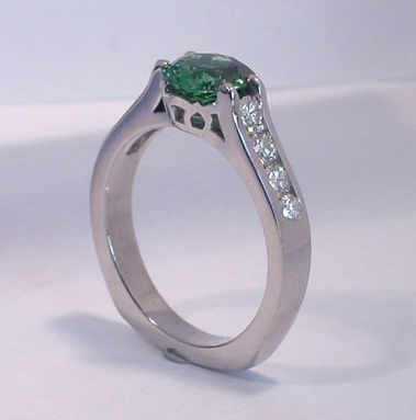 Cynthia Renee Custom Jewelry Design Celtic Knots Tsavorite Garnet Palladium Ring FINAL