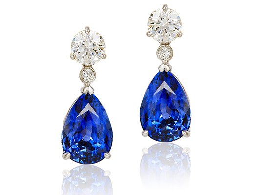Boldly Blue Progressive Pairs Earrings Blue Sapphires Pearl Diamond Final Diamond Stud