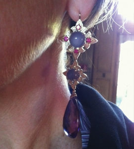 Custom-designed-Spanish-purple-drop-earrings-jewelry-by-Cynthia-Renee