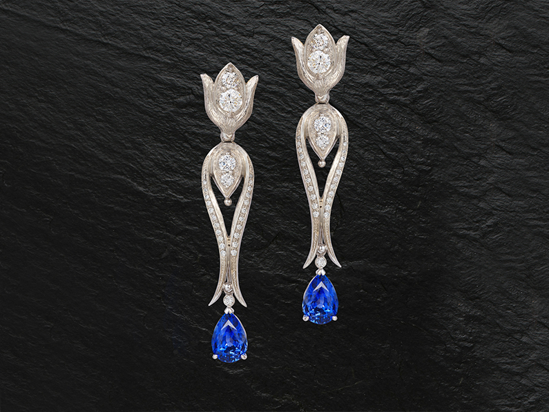 Boldly Blue!  Creating 32 Earring Looks from one New Pair of Custom Jewelry Earrings