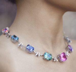 "The Torii Necklace" - Cynthia Renée full custom designed necklace, featuring a rare suite of Cuprian Tourmaline.