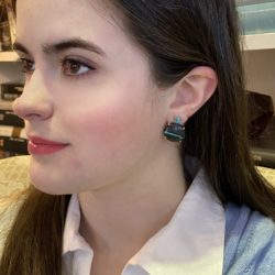 "Gia" earring in Turquoise and Blue Zircon