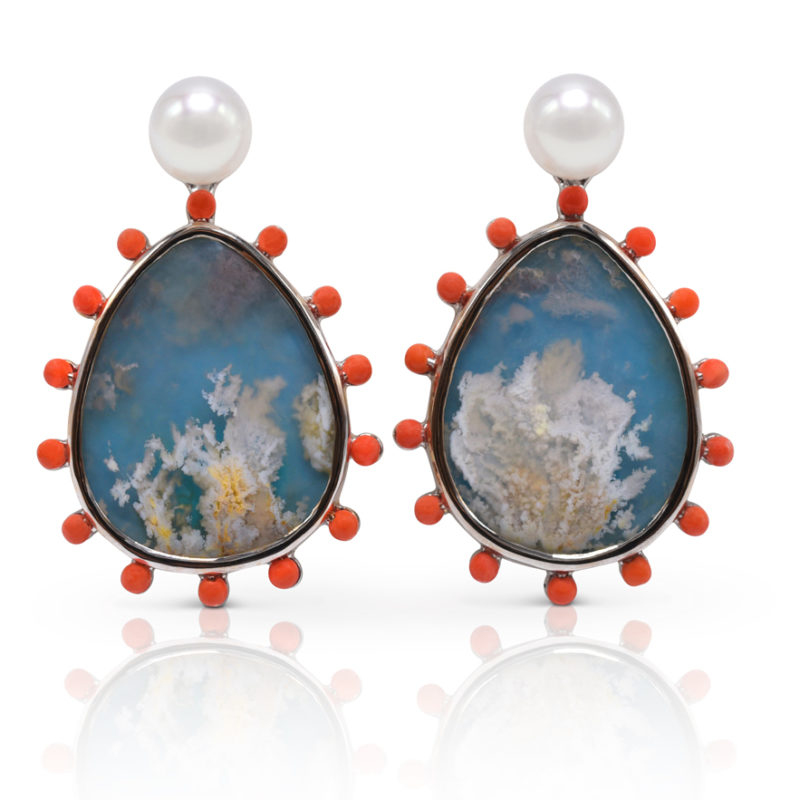 Phoenix Earring Featuring "Coral Sea Turquoise"