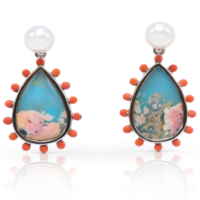 Phoenix Earring Featuring "Coral Sea Turquoise"