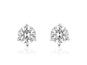 Stud Foundation Earring with 7.0 mm Cubic Zirconia