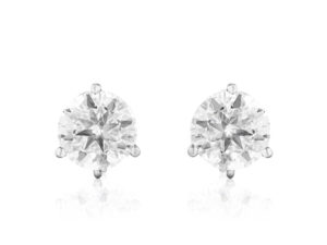 Stud Foundation Earring with 8.0 mm Cubic Zirconia