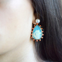 Cynthia Renée's Phoenix Earring Featuring “Coral Sea Turquoise”