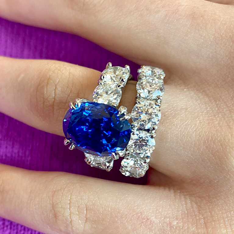 ring featuring a 11.42 carat Blue Sapphire.
