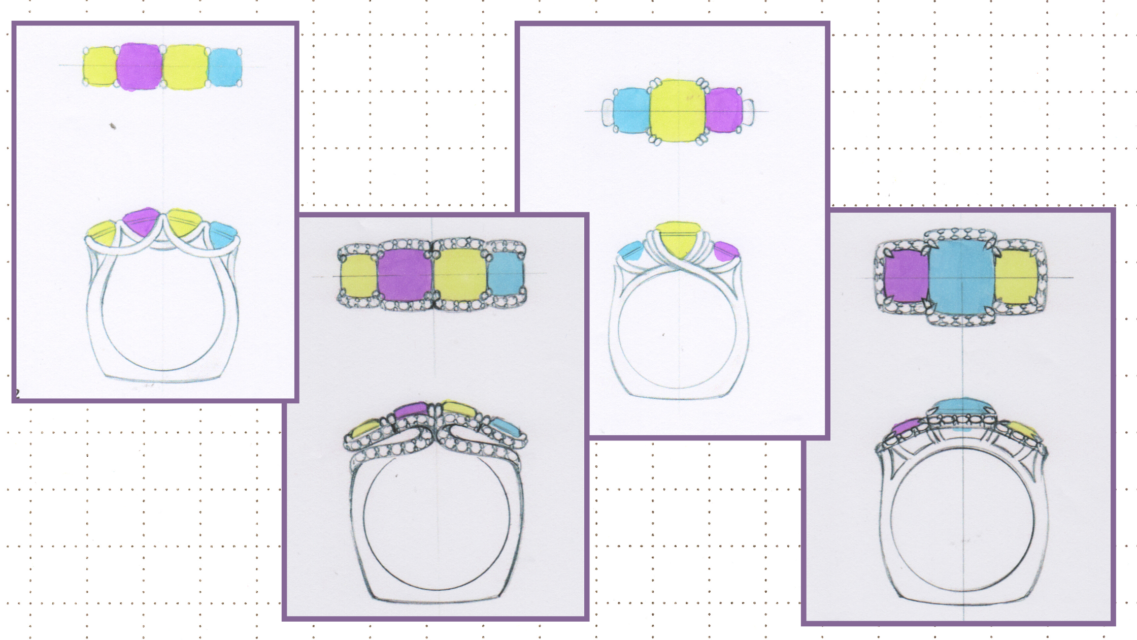 Three and four-stone ring design options