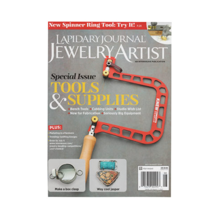 "Power of Presence: Imbued with memories and emotions, jewelry is marker of human experience." In this Lapidary Journal, July/August2020 article, author Deborah Yonick tells how jewelry artists are telling the human experience of COVID.