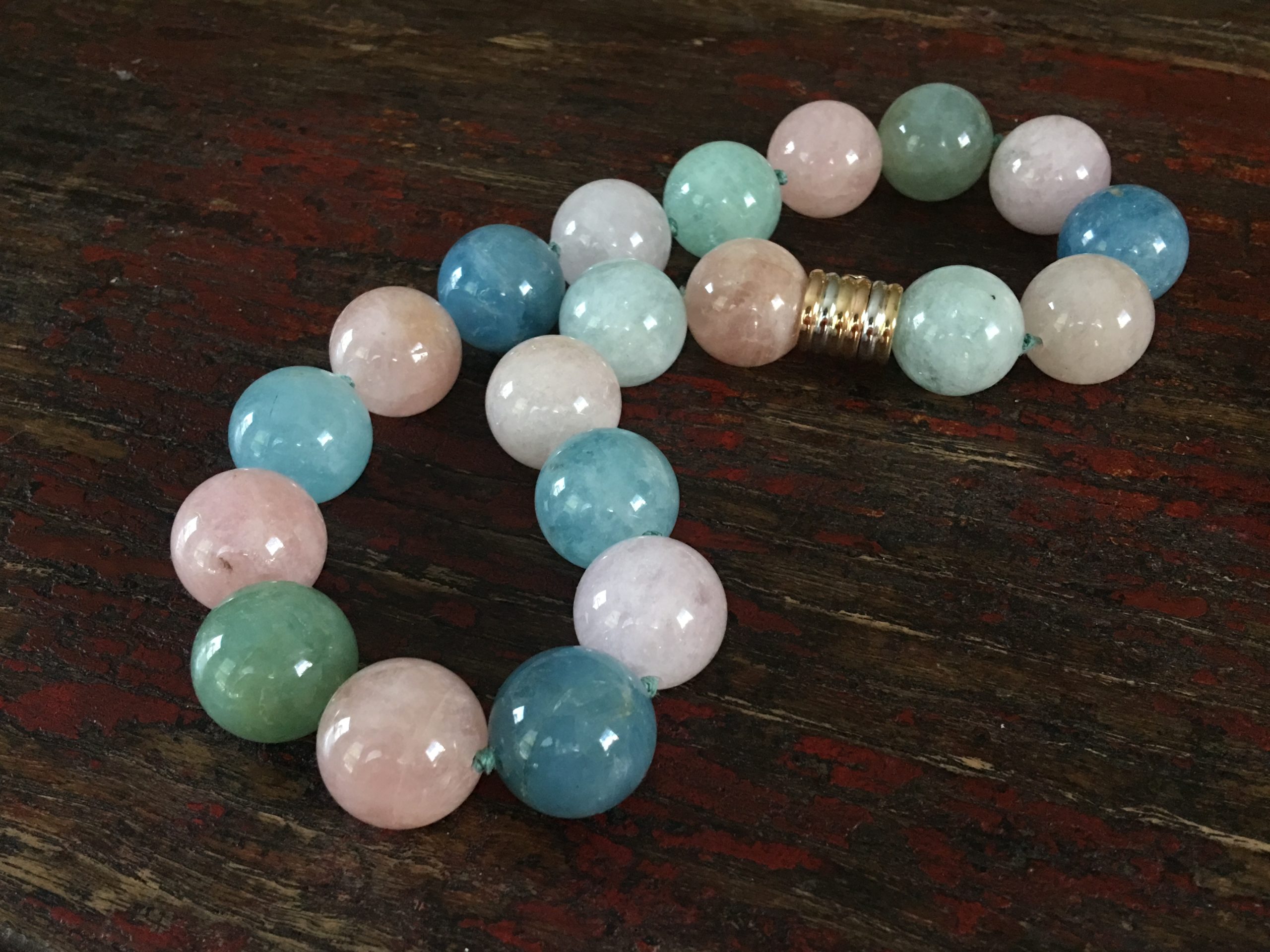 Carolyn's pastel beryl bead necklace