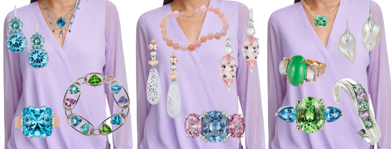 Jewelry combinations that work with the lavender blouse 2/2
