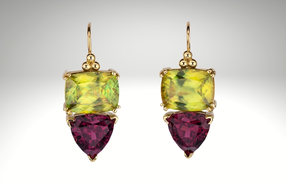 Blinded by the Light by jewelry designer Cynthia Renée Marcusson: Sphene earrings.