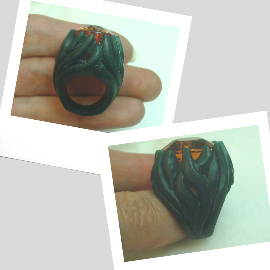 "Ring of Fire" waxes - Cynthia Renée's custom design ring